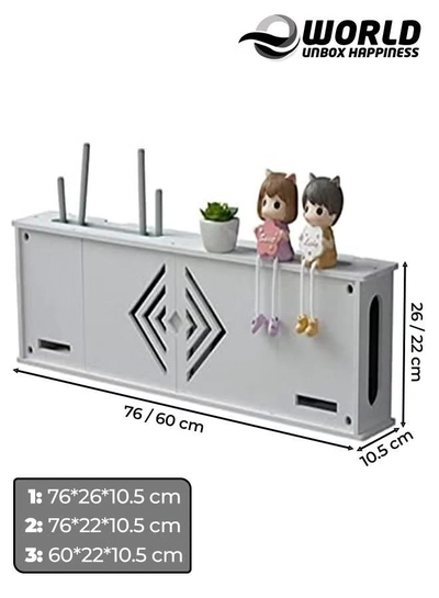 Eworld Stylish Wall-Mounted Router Rack for Wi-Fi Router, Set-Top Box-0