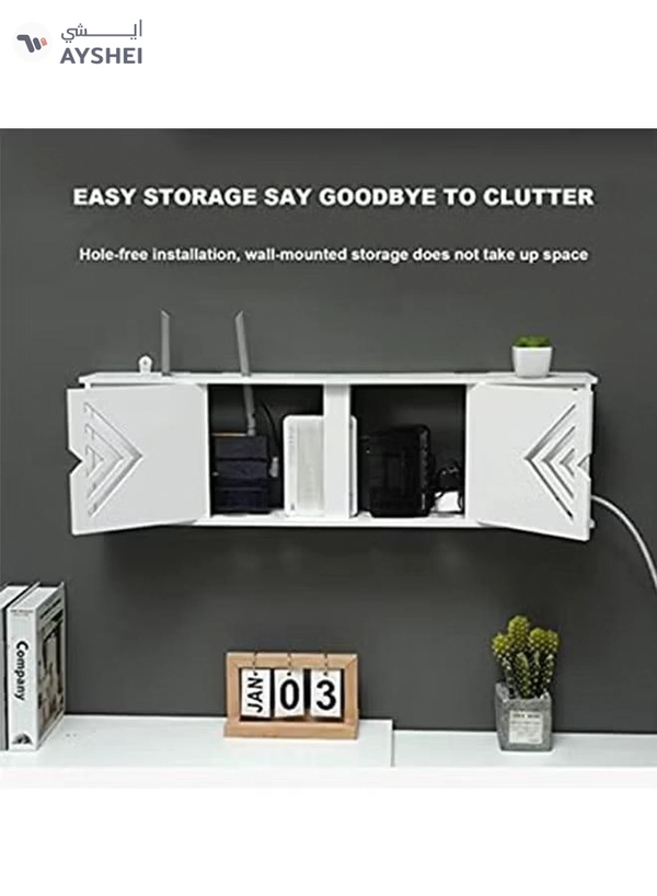 Eworld Stylish Wall-Mounted Router Rack for Wi-Fi Router, Set-Top Box