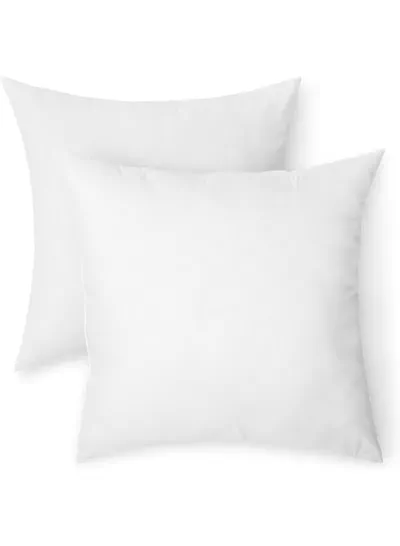Eworld Pack of 2 White Mellow Cushion Set – 100% Cotton Cover, 550 GSM, Microfiber Filled Soft Decorative Throw Pillows for Sofa, Bed & Living Room – Multiple Sizes Available-3