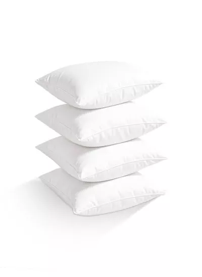 Eworld Pack of 2 White Mellow Cushion Set – 100% Cotton Cover, 550 GSM, Microfiber Filled Soft Decorative Throw Pillows for Sofa, Bed & Living Room – Multiple Sizes Available-6