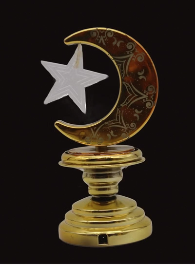 Yuwell Battery Operated Ramadan Decoration Light LED Moon Stars Decoration Night Light Desk Lamp For Indoor And Outdoor Decoration Led Lamp (AAAX3 Required Not Included-2
