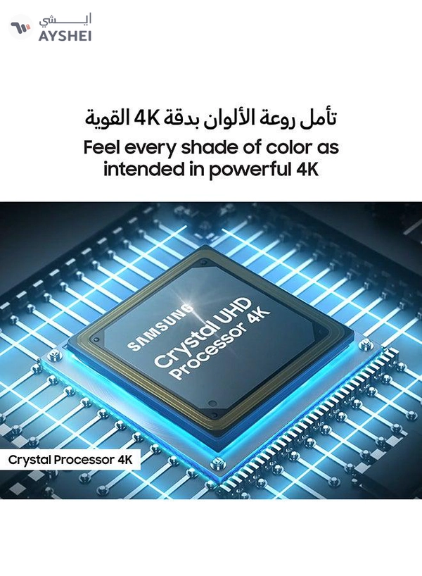 Samsung 65 Inch Crystal UHD TV, U8000F, 4K, Crystal Processor 4K, MetalStream Design,  Knox Security, Endless Free Content, Smart TV, UA65U8000FUXZN (2025 - UAE Version) U8000F BLACK