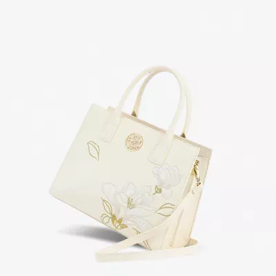 Silk Road - Embroidery Leather White Commuting Handbag (Orchid)-2