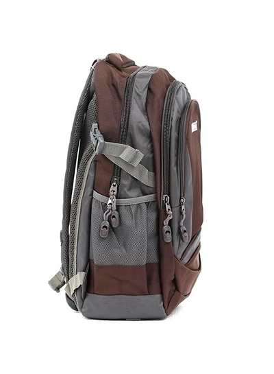 PARAJOHN Nylon Zipper Back Pack Coffee-2