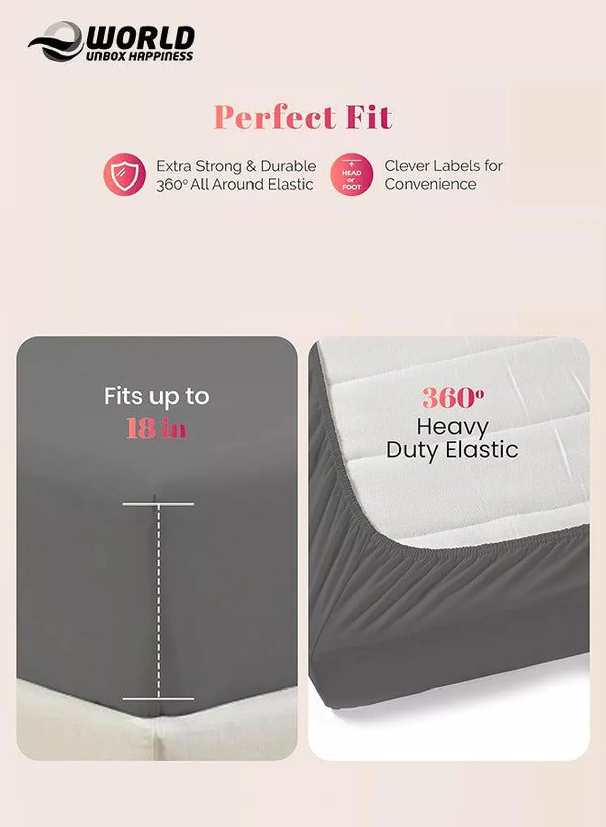 Grey Microfiber Fitted Bedsheet with Deep Pocket for a Snug Fit, Breathable, Machine Washable for Optimal Protection, Available in King, Queen and Single Sizes, Without Pillow Cover-3-3