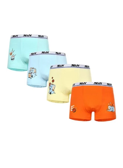 babyqlo 4 Pack Elephant Printed Boxer Multicolour-1
