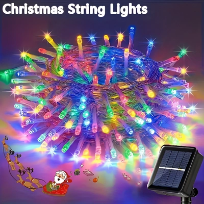 SOLAR LED DECORATIVE STRING LIGHTS-10M-100LEDs-MULTICOLOR-0