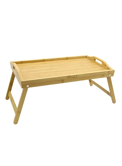 Kole Imports Bamboo Bed Tray With Folding Legs Brown 19.75x12inch-0