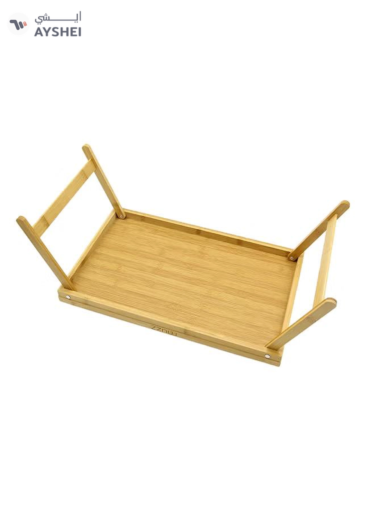 Kole Imports Bamboo Bed Tray With Folding Legs Brown 19.75x12inch-2-2