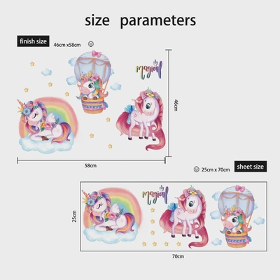 Babyqlo Rainbow Unicorns Wall Sticker For Kids Room-1
