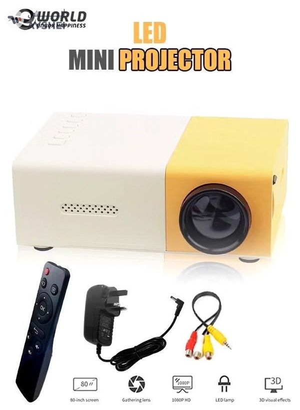 Eworld 1080p HD USB HDMI Input Portable Mini LED Projector for Kids Indoor and Outdoor