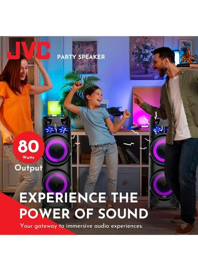JVC Portable Bluetooth Party speaker with wireless mic and remote control XS-N7222PB Black-4