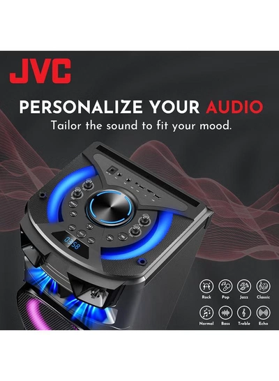 JVC Portable Bluetooth Party speaker with wireless mic and remote control XS-N7222PB Black-6