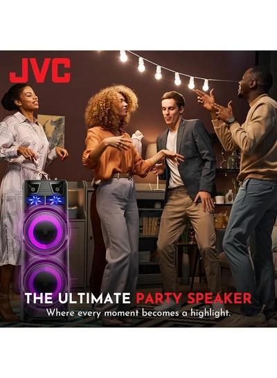 JVC Portable Bluetooth Party speaker with wireless mic and remote control XS-N7222PB Black-5