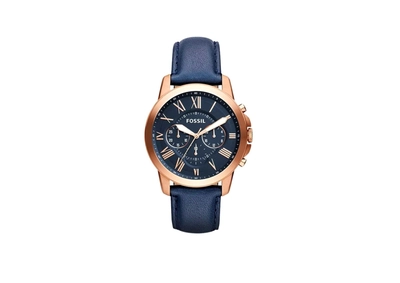 FOSSIL Men's Grant Water Resistant Chronograph Watch FS4835 - 44 mm - Blue-0