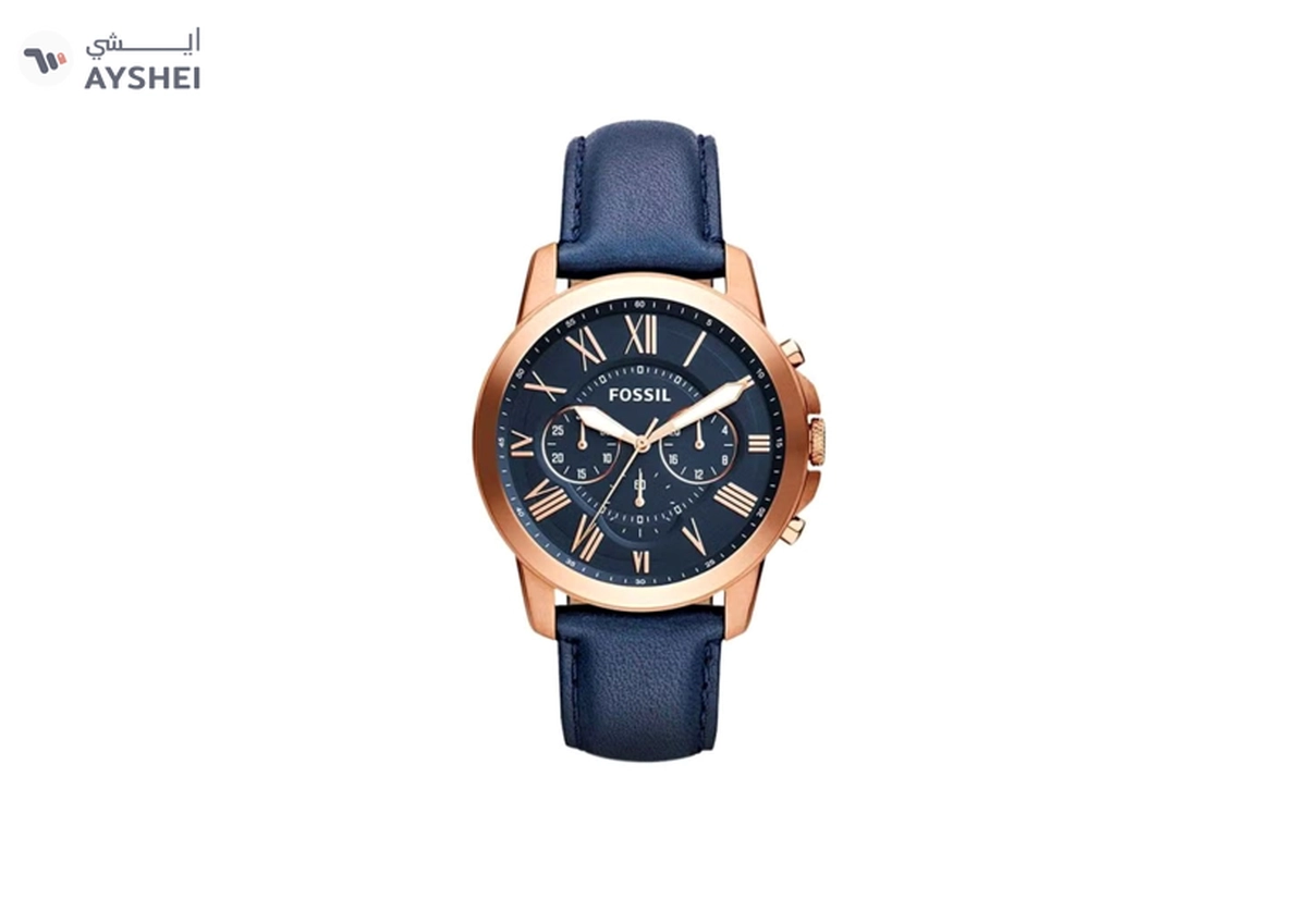 FOSSIL Men's Grant Water Resistant Chronograph Watch FS4835 - 44 mm - Blue-0-0
