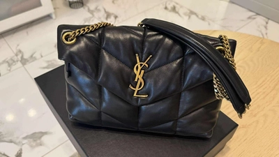 Saint Laurent Loulou Puffer Black Quilted Leather Shoulder Bag-0