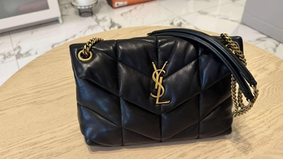 Saint Laurent Loulou Puffer Black Quilted Leather Shoulder Bag-2