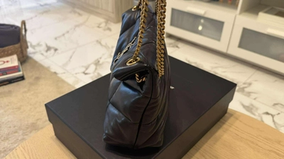 Saint Laurent Loulou Puffer Black Quilted Leather Shoulder Bag-6