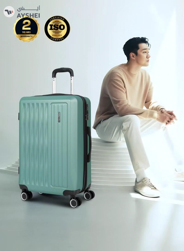  PARAJOHN ABS Material 3-Piece Hardsided Luggage Set | 4-Wheel Spinner Trolley | Small (10kg), Medium (20kg), Large (30kg) -Mint green