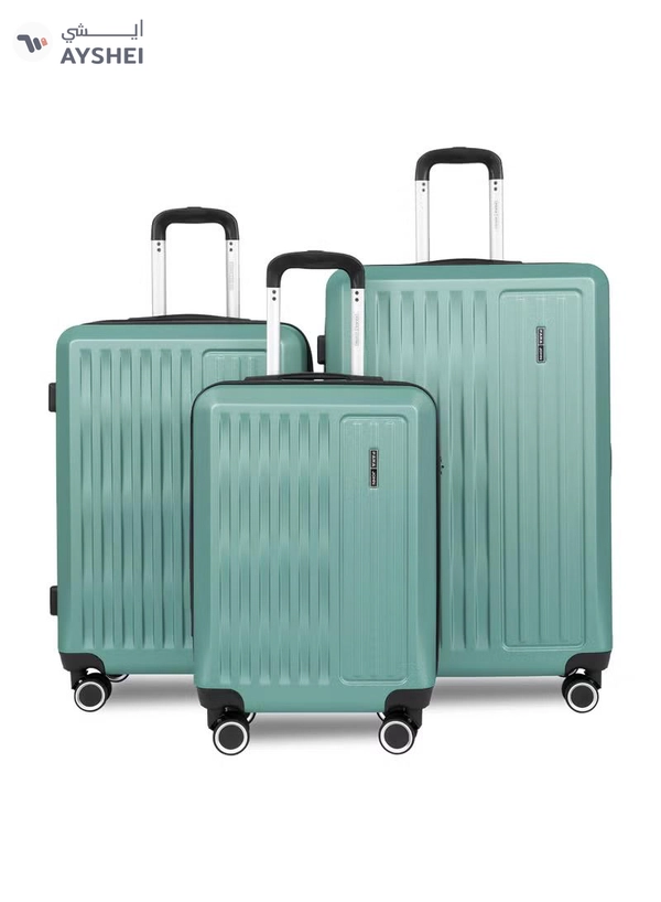  PARAJOHN ABS Material 3-Piece Hardsided Luggage Set | 4-Wheel Spinner Trolley | Small (10kg), Medium (20kg), Large (30kg) -Mint green