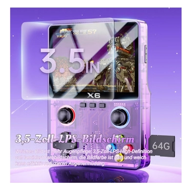 X6 HD Handheld Game Console - Portable Retro Gaming Console, Mini X6 Handheld with 32GB Storage, Built-In Classic Games, Long Battery Life, Perfect for On-the-Go Entertainment (White)-3