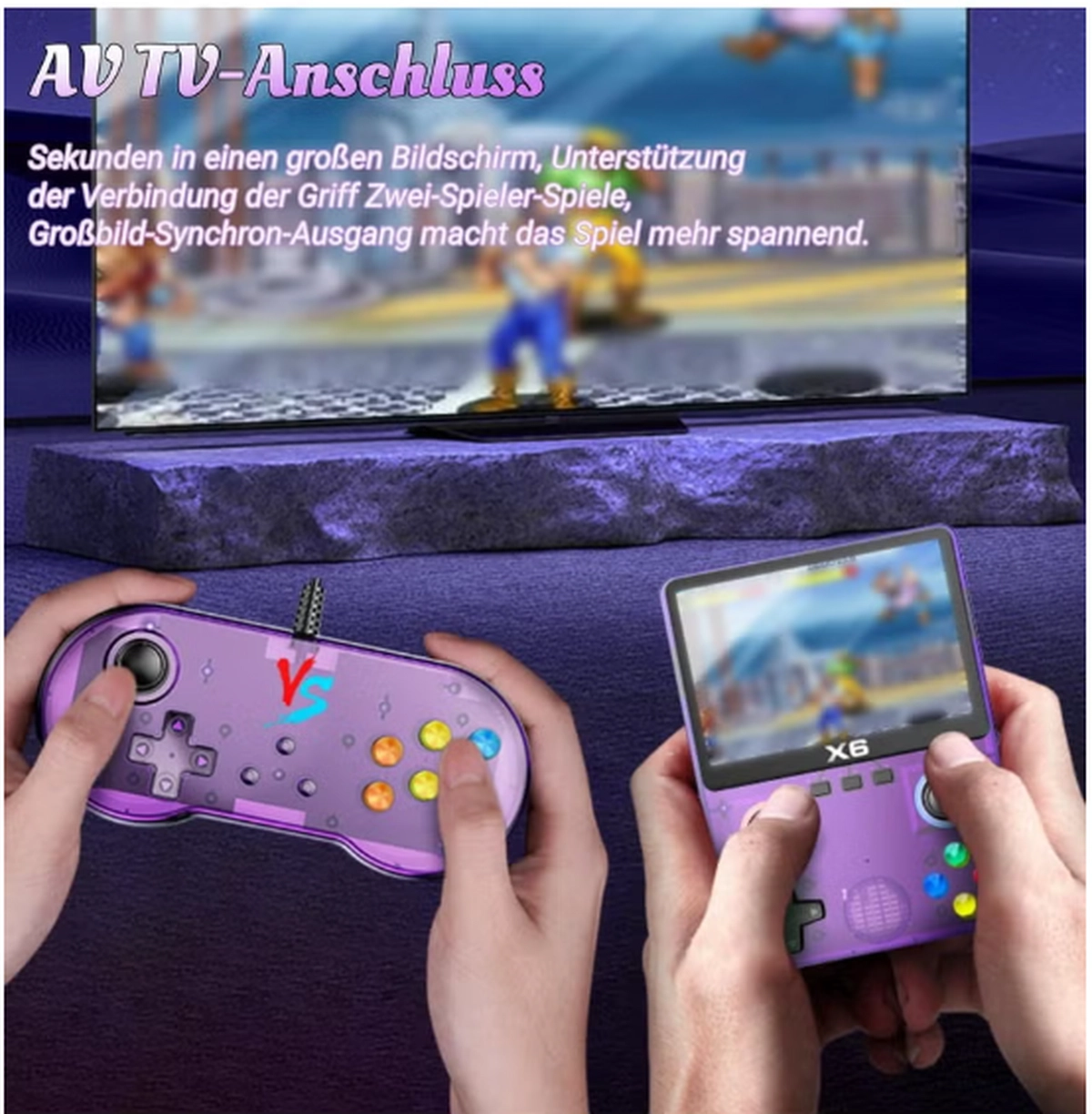 X6 HD Handheld Game Console - Portable Retro Gaming Console, Mini X6 Handheld with 32GB Storage, Built-In Classic Games, Long Battery Life, Perfect for On-the-Go Entertainment (White)-4-4