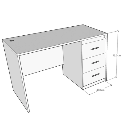 Desk with 3 drawers, Custom Made-1