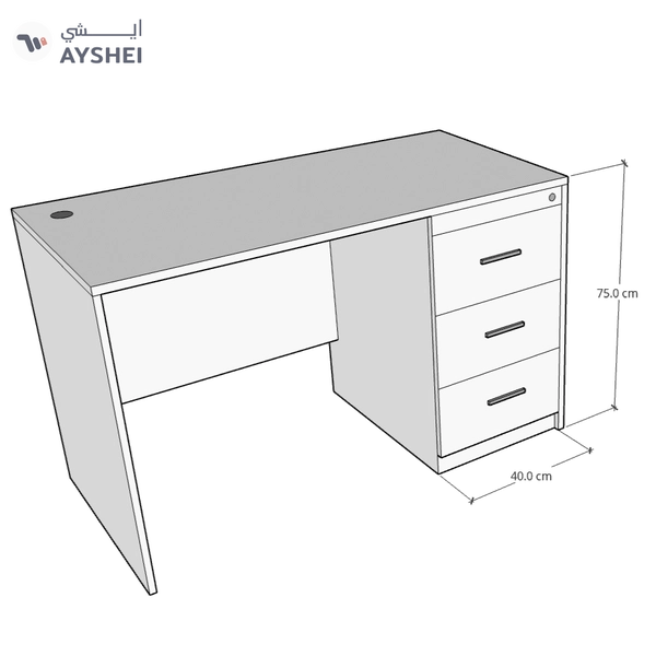 Desk with 3 drawers, Custom Made