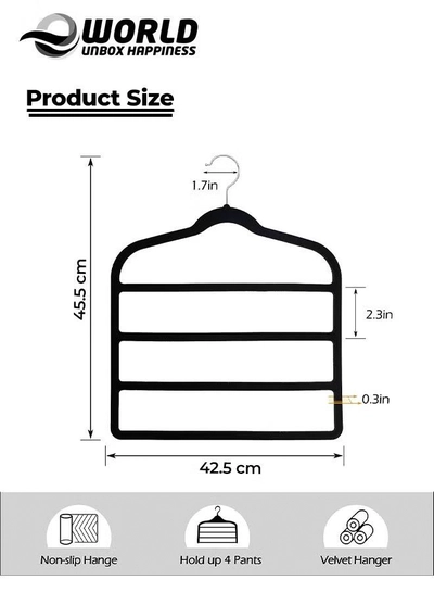 Eworld Pack of 10 Non-Slip Clothes Hangers with 4 layers, The Ultimate Space-Saving Solution -5