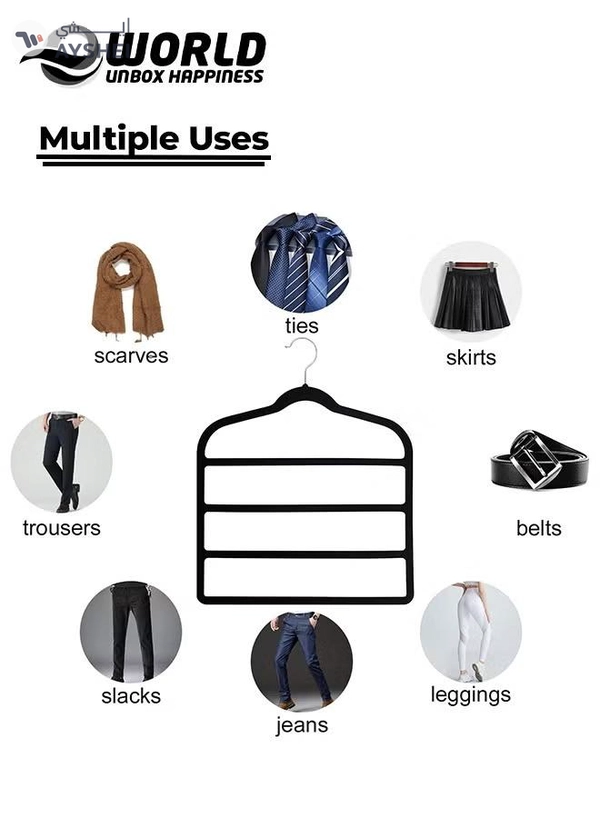 Eworld Pack of 10 Non-Slip Clothes Hangers with 4 layers, The Ultimate Space-Saving Solution