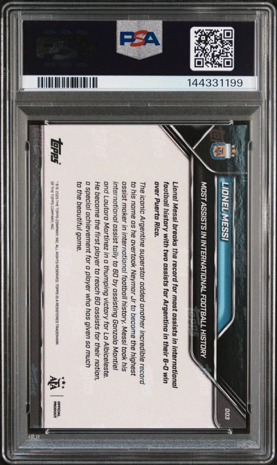 Lionel Messu 2024 Topps Now Argentina PSA 9-1