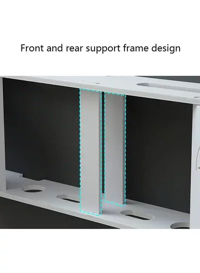 Stylish Wall-Mounted Router Rack for Wi-Fi Router, Set-Top Box, Light Cat Box, and More, Includes Doors and Patch Panel Shielding Box for Neat Storage, White.-3