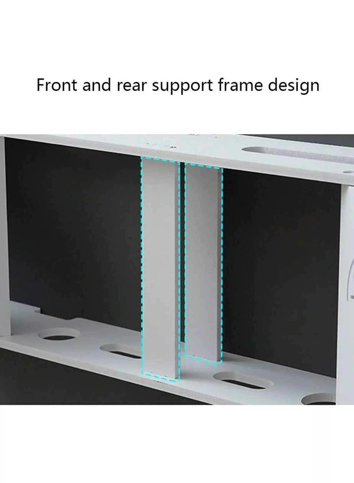 Stylish Wall-Mounted Router Rack for Wi-Fi Router, Set-Top Box, Light Cat Box, and More, Includes Doors and Patch Panel Shielding Box for Neat Storage, White.-3-3