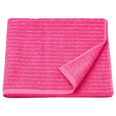 VÅGSJÖN Bath towel, bright pink, 70x140 cm-0