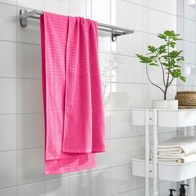 VÅGSJÖN Bath towel, bright pink, 70x140 cm-1