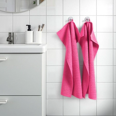 VÅGSJÖN Bath towel, bright pink, 70x140 cm-3
