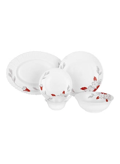 DELCASA 33-Piece Opalware Dinner Set White/Blue/Yellow 13inch-1
