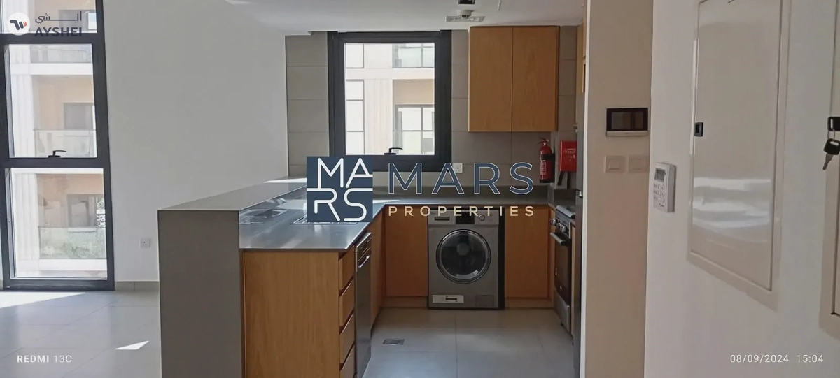 One-bedroom apartment for sale in Al Mamsha with elevated view.