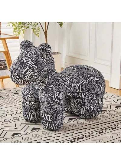 Luxury Designer Style Bear Ottoman Stool Plush Animal Footrest Seat Decorative Accent Chair for Living Room, Bedroom, Kids Room and Office, Soft Padded Comfortable Seating, Modern Home Décor, Durable Upholstered Fabric, Cute Bear Shape,-1