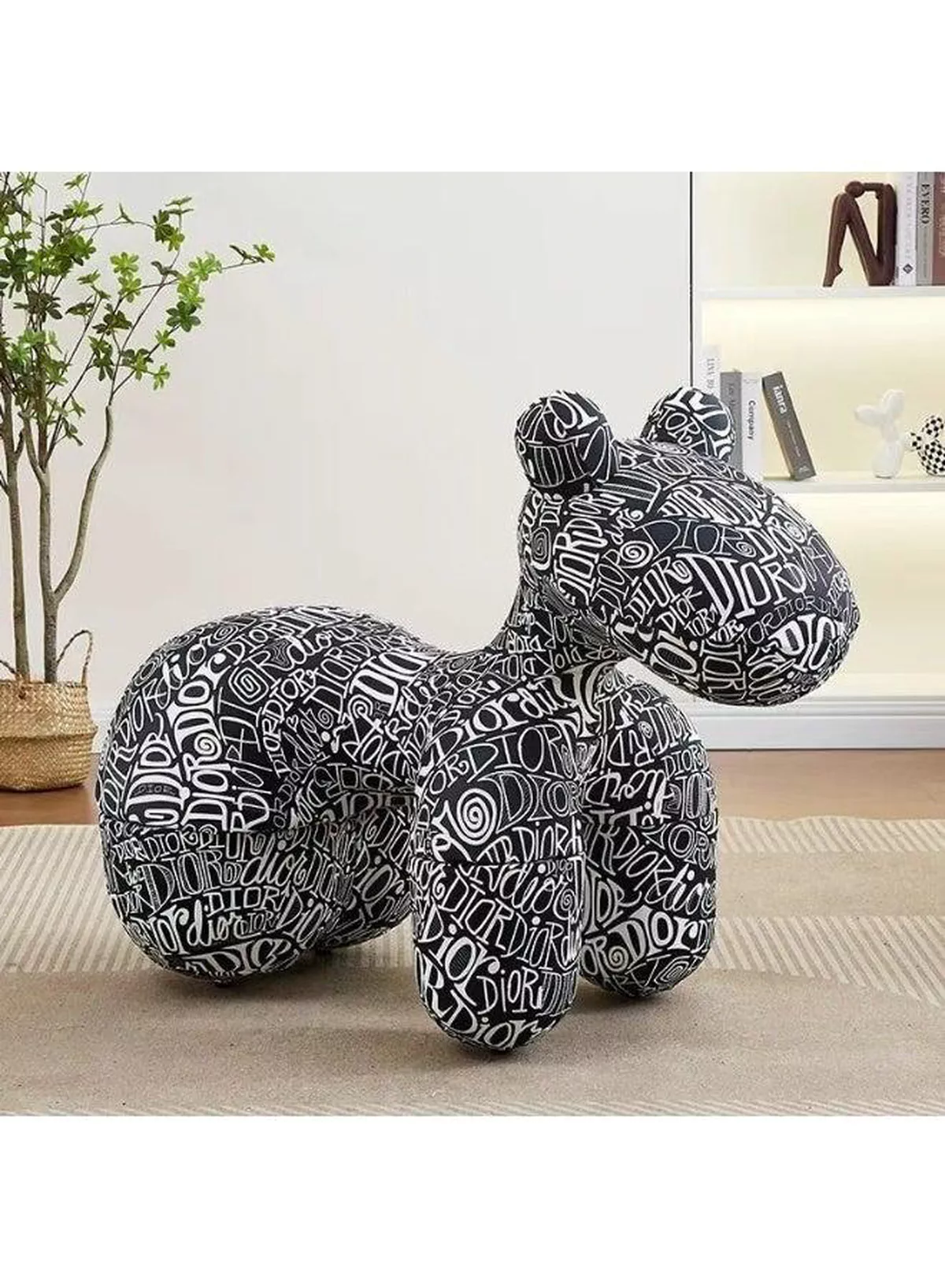 Luxury Designer Style Bear Ottoman Stool Plush Animal Footrest Seat Decorative Accent Chair for Living Room, Bedroom, Kids Room and Office, Soft Padded Comfortable Seating, Modern Home Décor, Durable Upholstered Fabric, Cute Bear Shape,