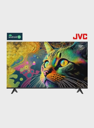 JVC 70 Inch Edgeless 4K UHD Android 14 Smart TV With Bluetooth, Web Browser, Dolby Audio LT-70N7105 Black-0