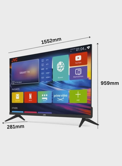 JVC 70 Inch Edgeless 4K UHD Android 14 Smart TV With Bluetooth, Web Browser, Dolby Audio LT-70N7105 Black-3