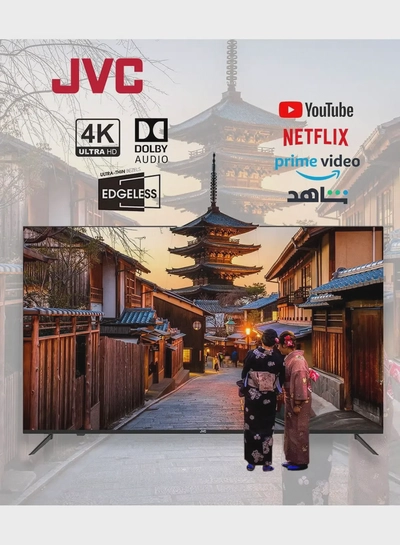 JVC 70 Inch Edgeless 4K UHD Android 14 Smart TV With Bluetooth, Web Browser, Dolby Audio LT-70N7105 Black-1