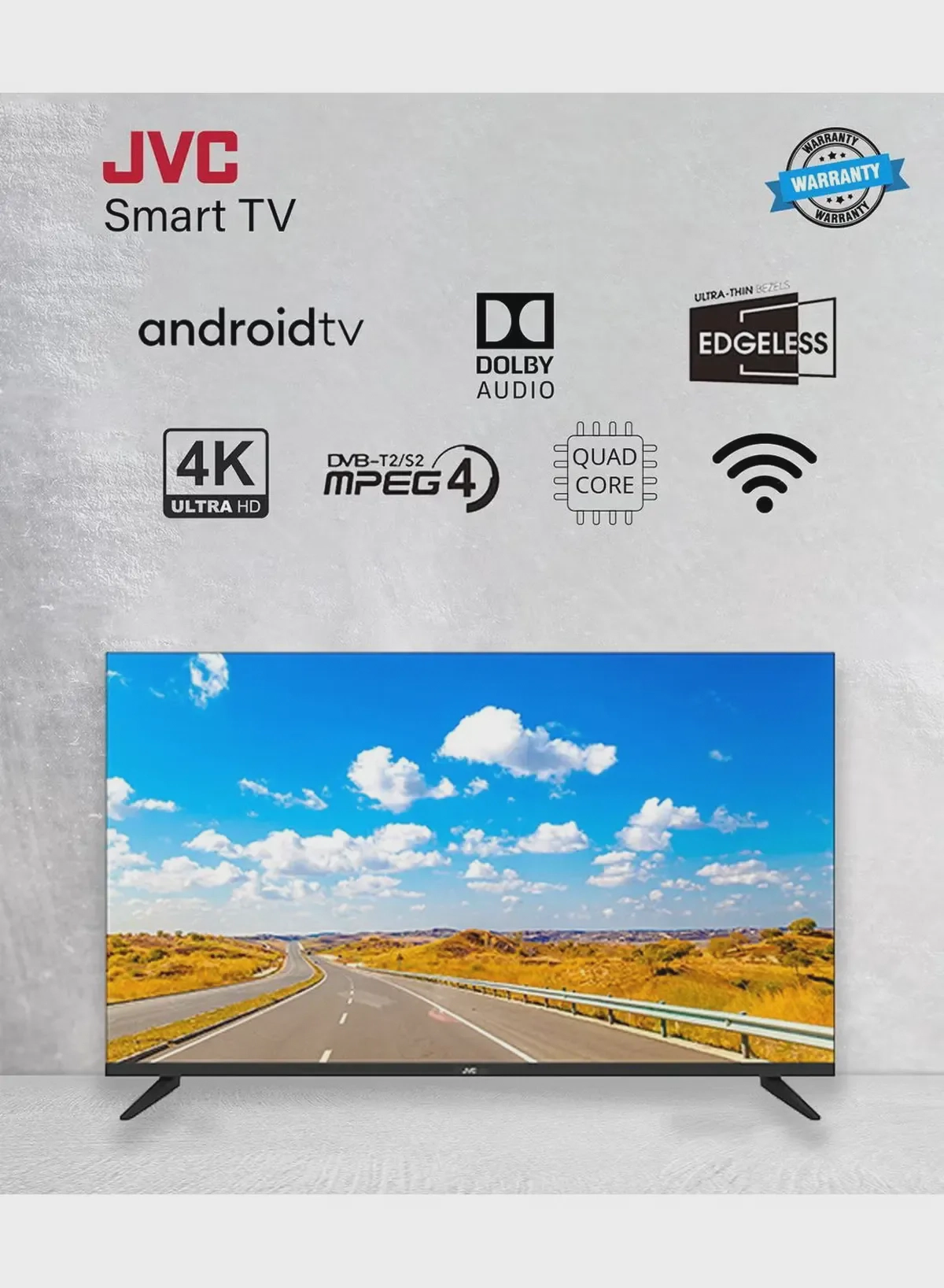 JVC 70 Inch Edgeless 4K UHD Android 14 Smart TV With Bluetooth, Web Browser, Dolby Audio LT-70N7105 Black-2-2