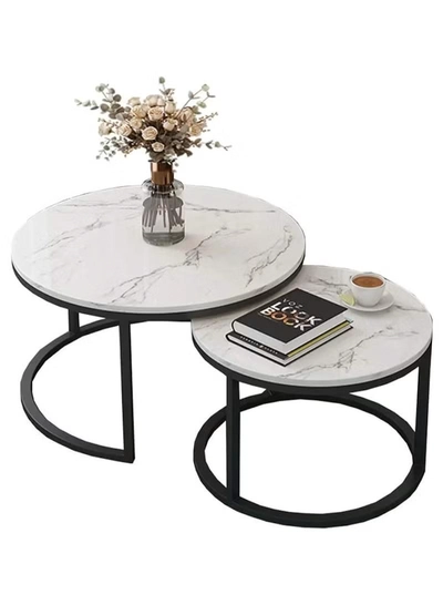 DubaiGallery Furniture Modern Decor Furniture, Sofa Console Cocktail Tables Round End Side Tables Large Nesting Coffee Tables for Living Room Home Office-1