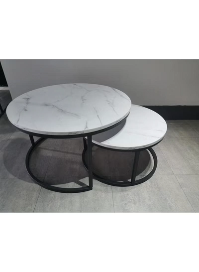DubaiGallery Furniture Modern Decor Furniture, Sofa Console Cocktail Tables Round End Side Tables Large Nesting Coffee Tables for Living Room Home Office-2