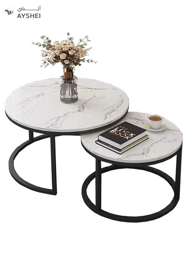 DubaiGallery Furniture Modern Decor Furniture, Sofa Console Cocktail Tables Round End Side Tables Large Nesting Coffee Tables for Living Room Home Office