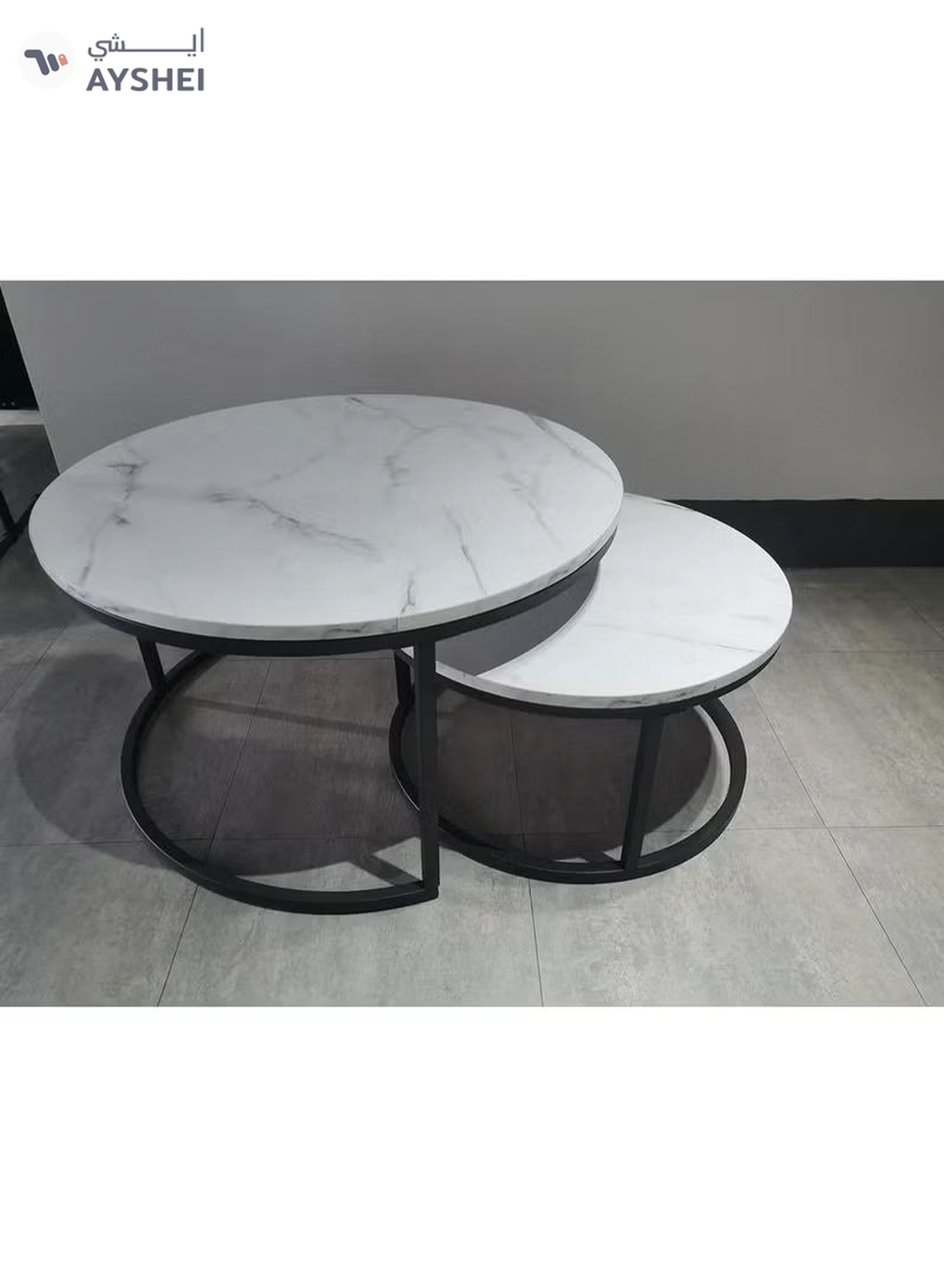 DubaiGallery Furniture Modern Decor Furniture, Sofa Console Cocktail Tables Round End Side Tables Large Nesting Coffee Tables for Living Room Home Office-2-2