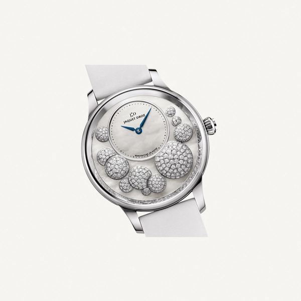 Jaquet-Droz Petite Heure Minute | Diamonds 41mm White Gold case with Mother of Pearl Dial | Condition: New | Year of production 2018 (Approximation) | Original box | Original papers
